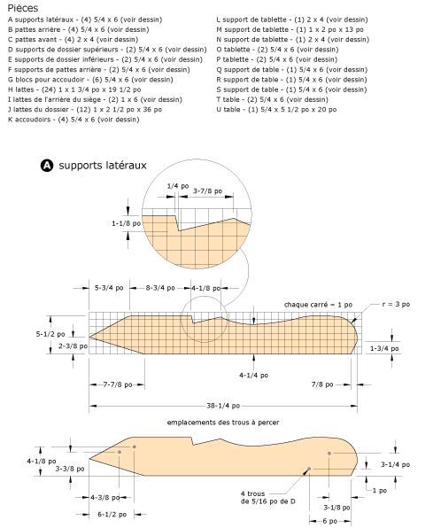 Plan pour fauteuil muskoka double Plan pour fauteuil muskoka double