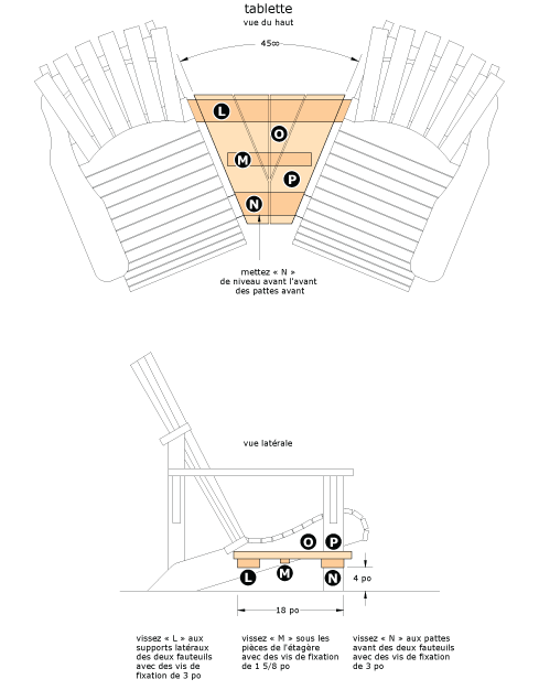 Plan 5 pour fauteuil muskoka double Plan 5 pour fauteuil muskoka double